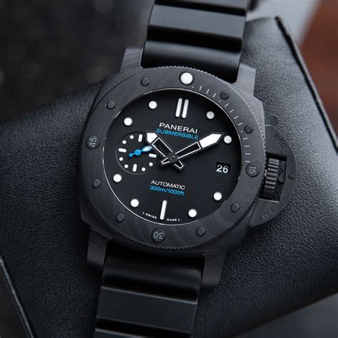 panerai 42mm on wrist|Panerai carbotech 42mm submersible.